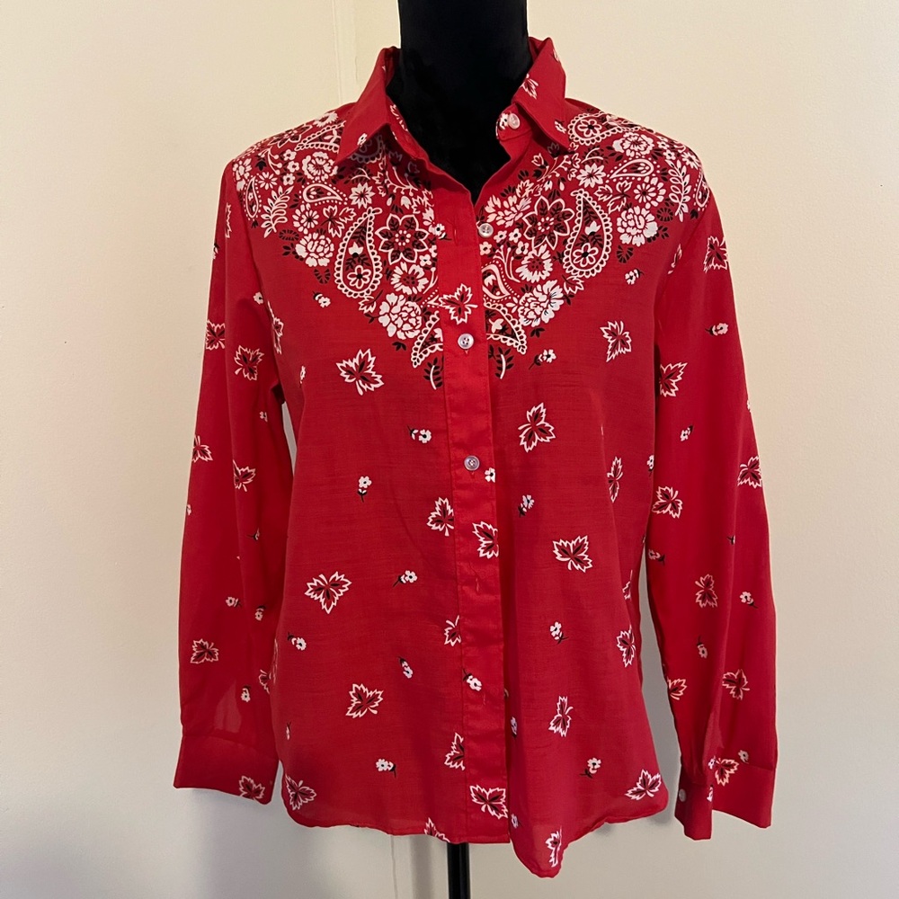 Vintage Cheryl Tiegs Bandana Shirt